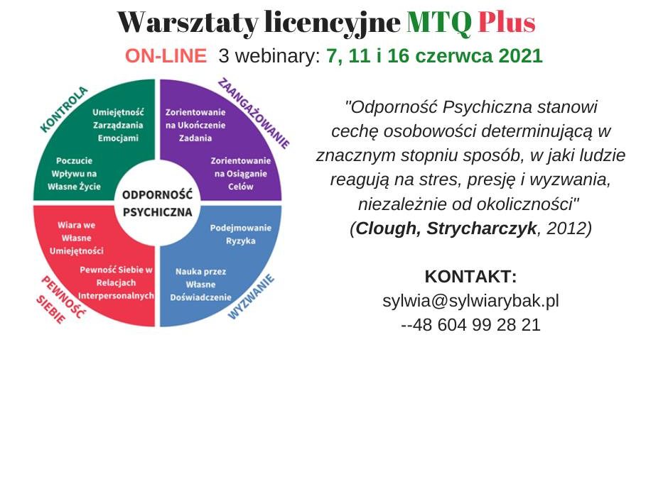Warsztaty Licencyjne MTQ Plus – diagnoza odporności psychicznej