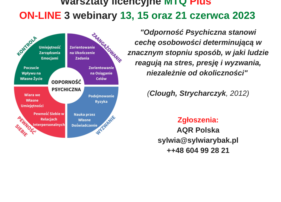 MTQ warsztaty licencyjne AQRPolska