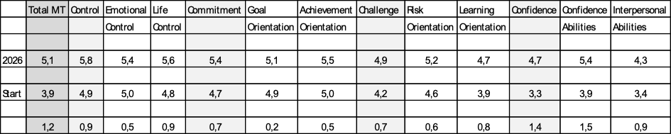 mental toughness scores